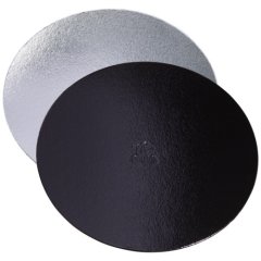 Подложка под торт Чёрная/Серебро 1,5 мм 30 см ForG BASE 1,5 B/S D 300 S
